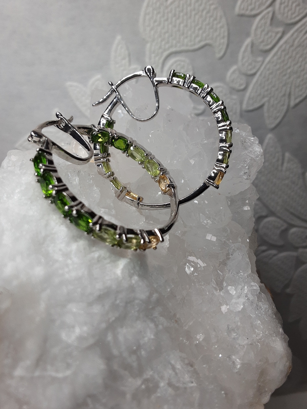 925 Multi Gemstone, Inside Out Hoops.